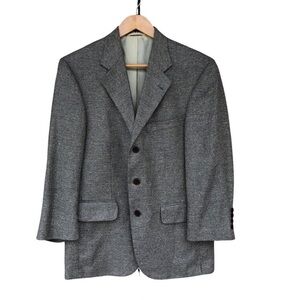 Oak Creek Silk Wool Linen Blend Tan Gray 3 Button Tweed Versatile Sport Coat 38S